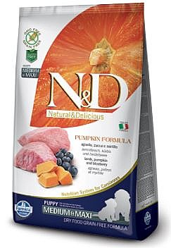 מזון יבש לגורים נטורל דלישס דלעת וכבש ללא דגנים 12 ק"ג