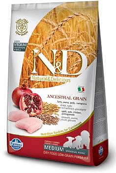 מזון יבש לכלב נטורל דלישס מופחת דגנים עוף ורימון 12 ק"ג