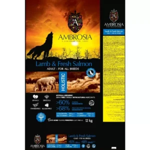 מזון יבש לכלב אמברוסיה כבש וסלמון 12 ק"ג