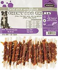 מקל עור בקר מיובש עטוף ברווז 13 ס"מ 50 יח'  Pets Project