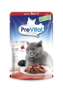 PreVital פאוץ' בשר בקר לחתול 85 ג' פרי ויטל