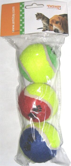 צעצוע לכלב כדור טניס 6 ס"מ (3 יחידות)