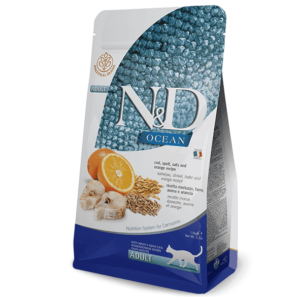 מזון יבש לחתול נטורל דלישס אושן דג בקלה ושיבולת שועל 5 ק"ג