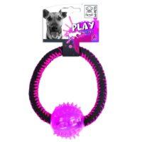 צעצוע לכלב חבל משיכה עם כדור