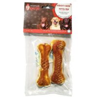 עצם לכלב דחוסה עם ברווז 10 ס"מ 2 יחידות